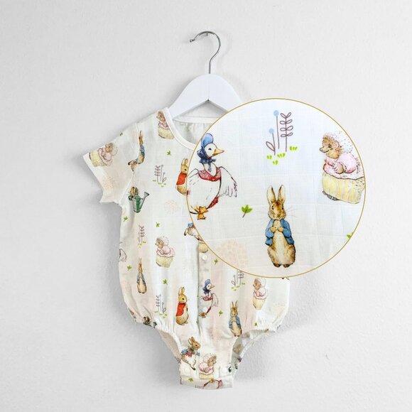 NWT Adorable Peter Rabbit Short Sleeve Baby Romper Onesie One-Piece 18-24M